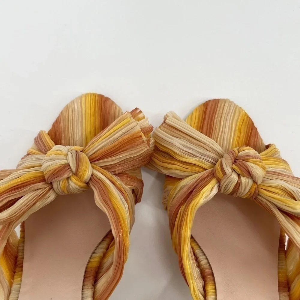 LOEFFLER RANDALL Camellia Sunset Bow Sandal Block Heel Peep Toe Pastel Sandal - Picture 13 of 13